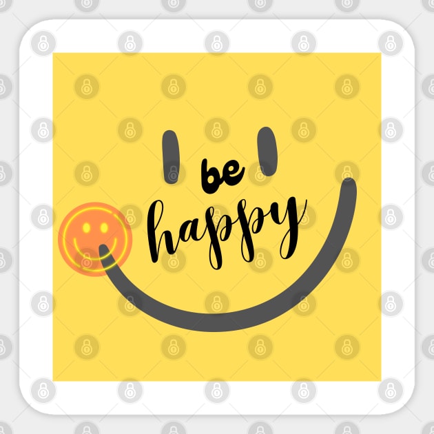 Be Happy and Smile Sticker by GoodyL